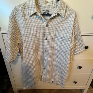 Quiksilver white, light blue and gray Casual Button Down Shirt